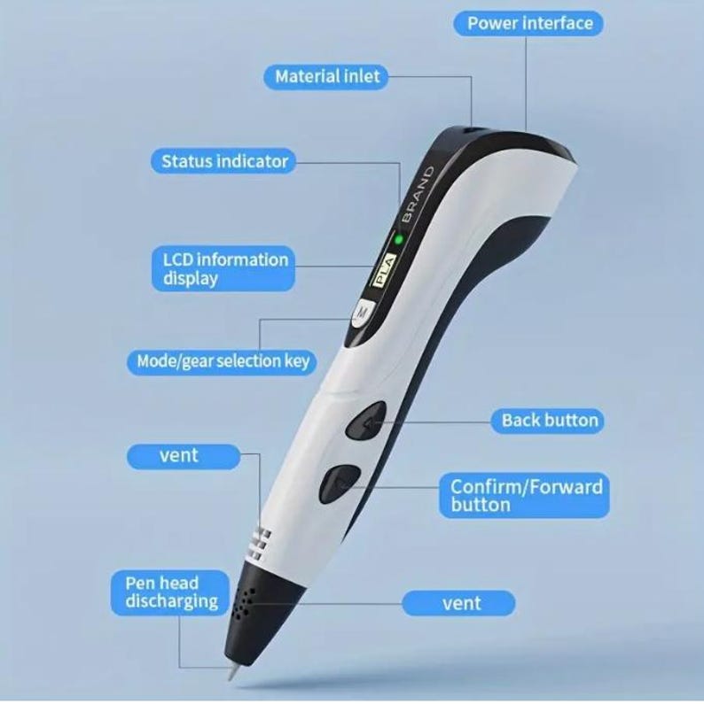 3D printing Pen For Kids PLA-Compatible Art Tool With LED Display